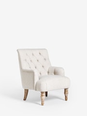 Tweedy Plain Light Natural Collection Luxe Wolton Highback Accent Chair - Image 7 of 10