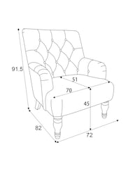 Chunky Weave Dove Grey Collection Luxe Wolton Highback Accent Chair - Image 4 of 9