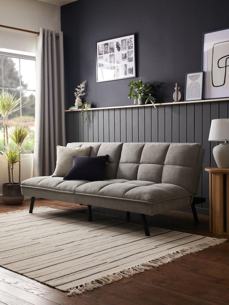 Fine Chenille Mid Grey Cole Sofa Bed - Image 1 of 10