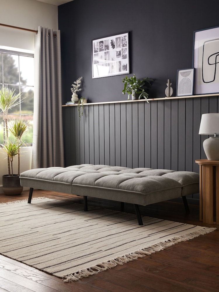 Fine Chenille Mid Grey Cole Sofa Bed - Image 2 of 10