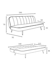 Casual Boucle Light Natural Stella Click Clack Sofa Bed - Image 10 of 10