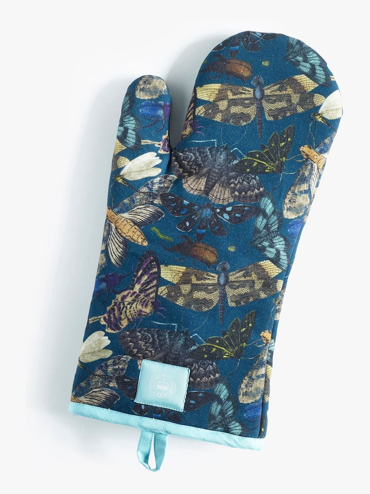 Kew Gardens Blue 100% Cotton Single Oven Gloves - Image 1 of 1