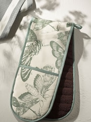 Kew Gardens Green 100% Cotton Double Oven Gloves - Image 1 of 5