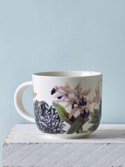 Kew Gardens White Bee Floral White Mug - Image 1 of 2