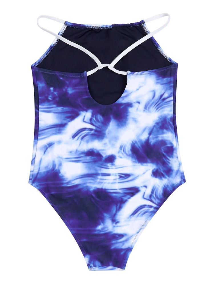 Juicy Couture Blue Marble Print Swimsuit - Image 2 of 2
