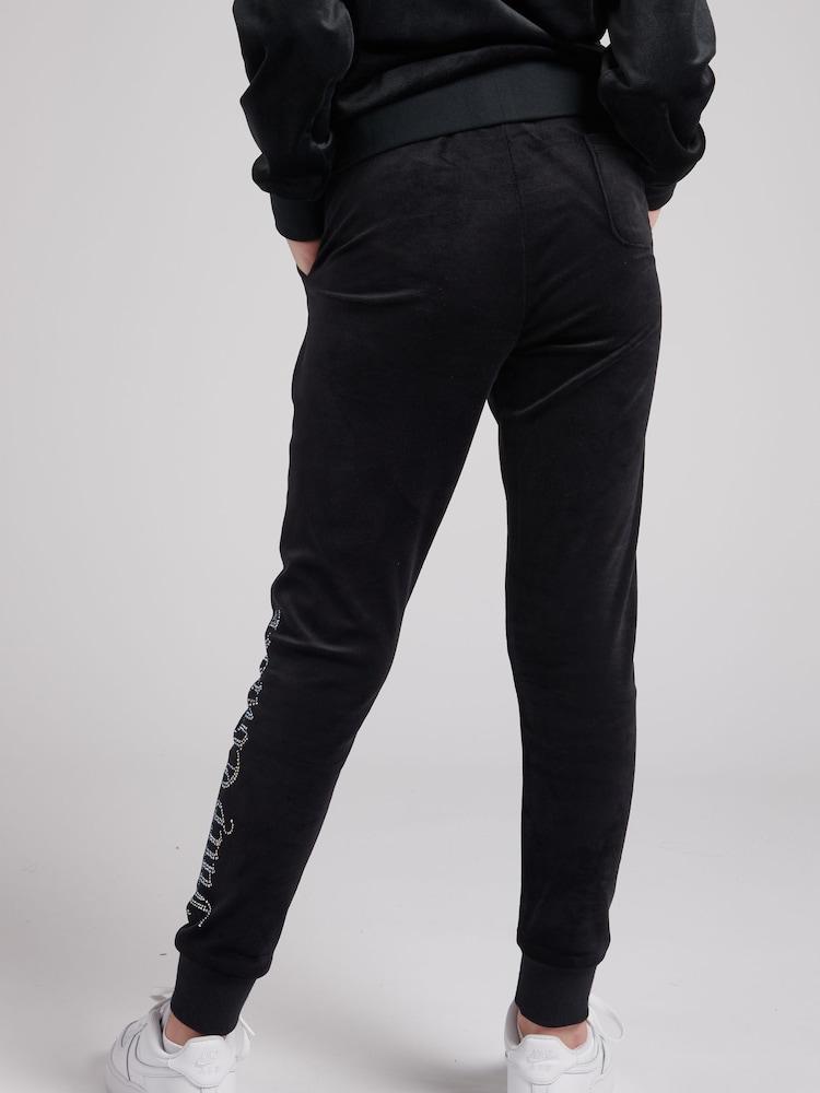 Juicy Couture Diamante Velour Slim Joggers - Image 1 of 6