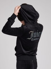 Juicy Couture Diamante Velour Zip Through Hoodie - Image 2 of 4