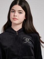 Juicy Couture Diamante Velour Zip Through Hoodie - Image 3 of 4