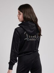 Juicy Couture Diamante Velour Zip Through Hoodie - Image 4 of 4