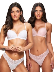 Ann Summers White Sexy Lace Padded Plunge Bra 2 Pack - Image 6 of 7