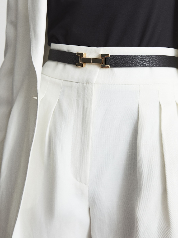 حزام جلد بمفصلة مربعة Hayley من REISS - Image 2 of 4