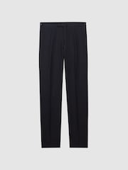 Reiss Navy Kin Slim Fit Linen Formal Trousers - Image 2 of 5