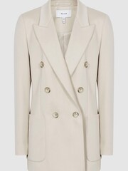 Reiss Neutral Nrd Alyx Double Breasted Twill Blazer - Image 2 of 6