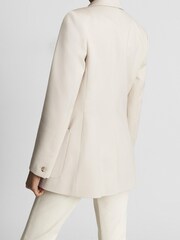 Reiss Neutral Nrd Alyx Double Breasted Twill Blazer - Image 5 of 6