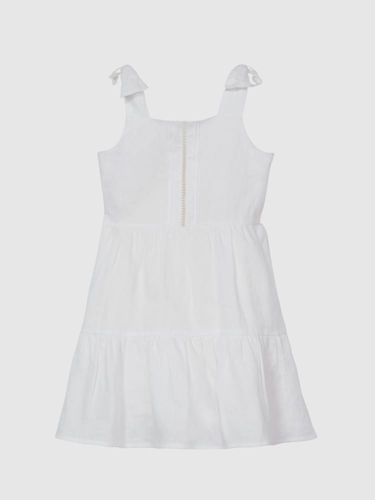 Reiss White Rosie Junior Tie Shoulder Mini Dress - Image 2 of 5