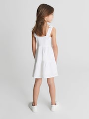Reiss White Rosie Junior Tie Shoulder Mini Dress - Image 4 of 5