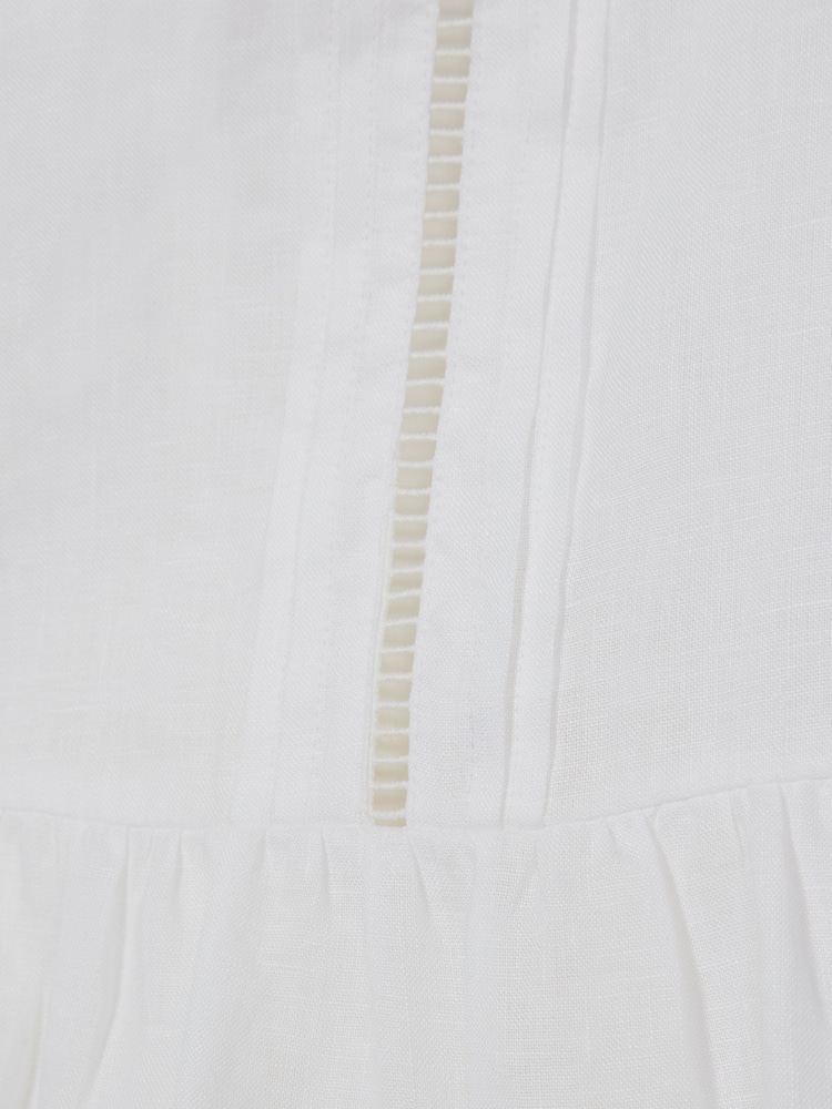 Reiss White Rosie Junior Tie Shoulder Mini Dress - Image 5 of 5