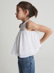 Reiss White Elsbeth Jr Linen Top - Image 1 of 6