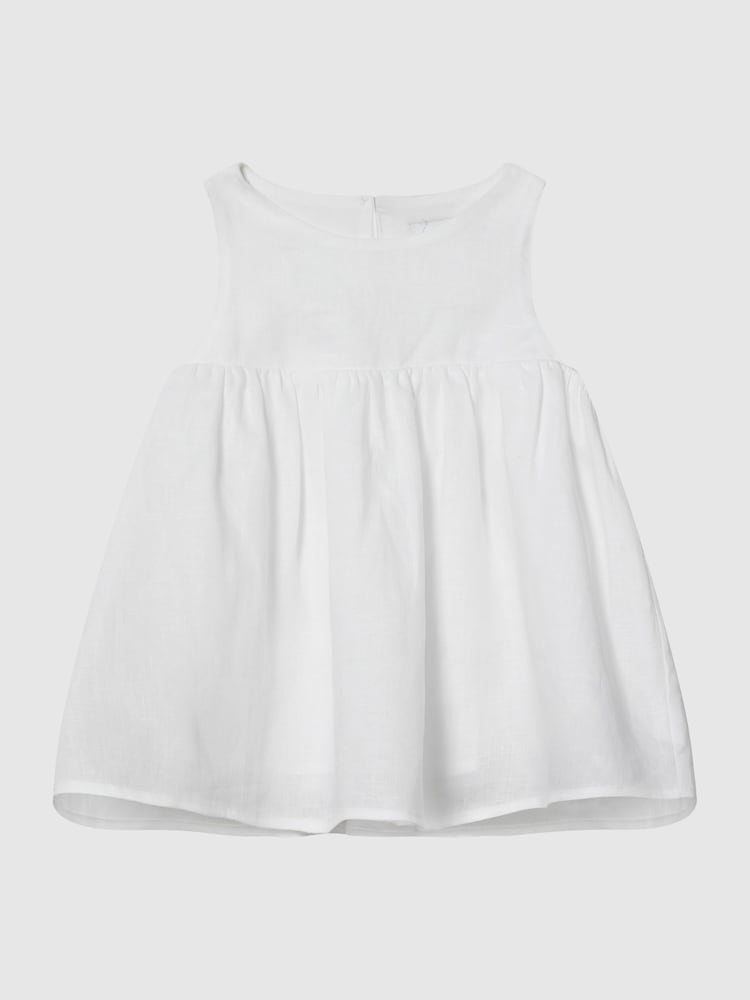 Reiss White Elsbeth Jr Linen Top - Image 2 of 6