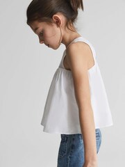 Reiss White Elsbeth Jr Linen Top - Image 4 of 6