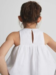 Reiss White Elsbeth Jr Linen Top - Image 5 of 6