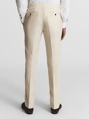 Reiss Stone Kin Slim Fit Linen Formal Trousers - Image 5 of 5