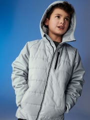 Grey Putty Quilted Hybrid Coat (3-16yrs) - Image 2 of 9