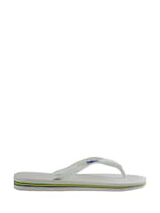 Белый - Шлепанцы с логотипом Havaianas Brasil - Изображение 2 из 5