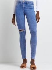 River Island Bright Blue Mid Rise Skinny Jean - Image 1 of 5