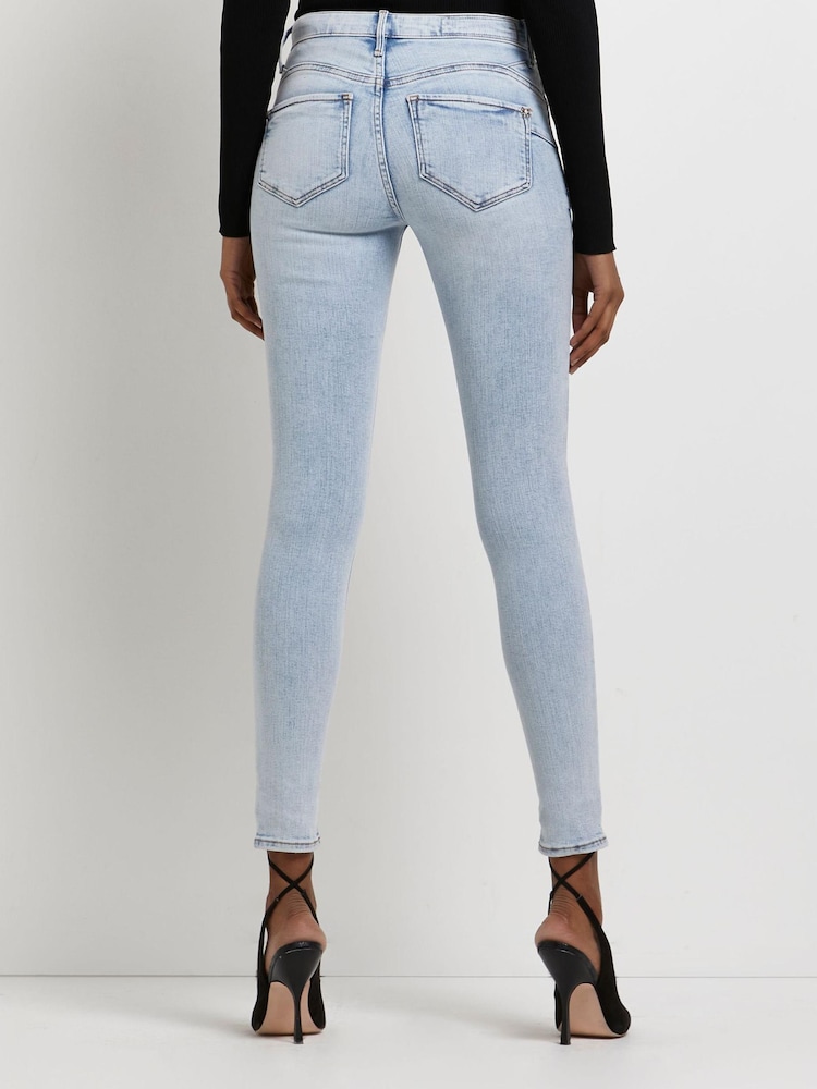 River Island Skinny-Jeans mit mittelhohem Bund, Hellblau - Bild 2 von 5