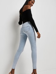 River Island Skinny-Jeans mit mittelhohem Bund, Hellblau - Bild 3 von 5