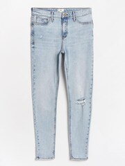 River Island Skinny-Jeans mit mittelhohem Bund, Hellblau - Bild 5 von 5