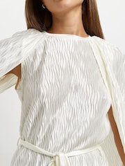 Топ кремового цвета с объемными длинными рукавами и поясом River Island - Image 3 of 5
