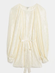 Топ кремового цвета с объемными длинными рукавами и поясом River Island - Image 5 of 5