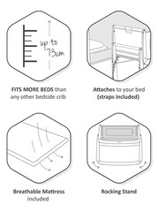 Snuz White SnuzPod4 Bedside Crib 4 Piece Bundle - Image 10 of 10