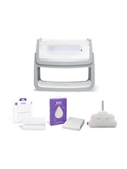 Snuz Grey SnuzPod4 Bedside Crib 4 Piece Bundle - Image 1 of 10