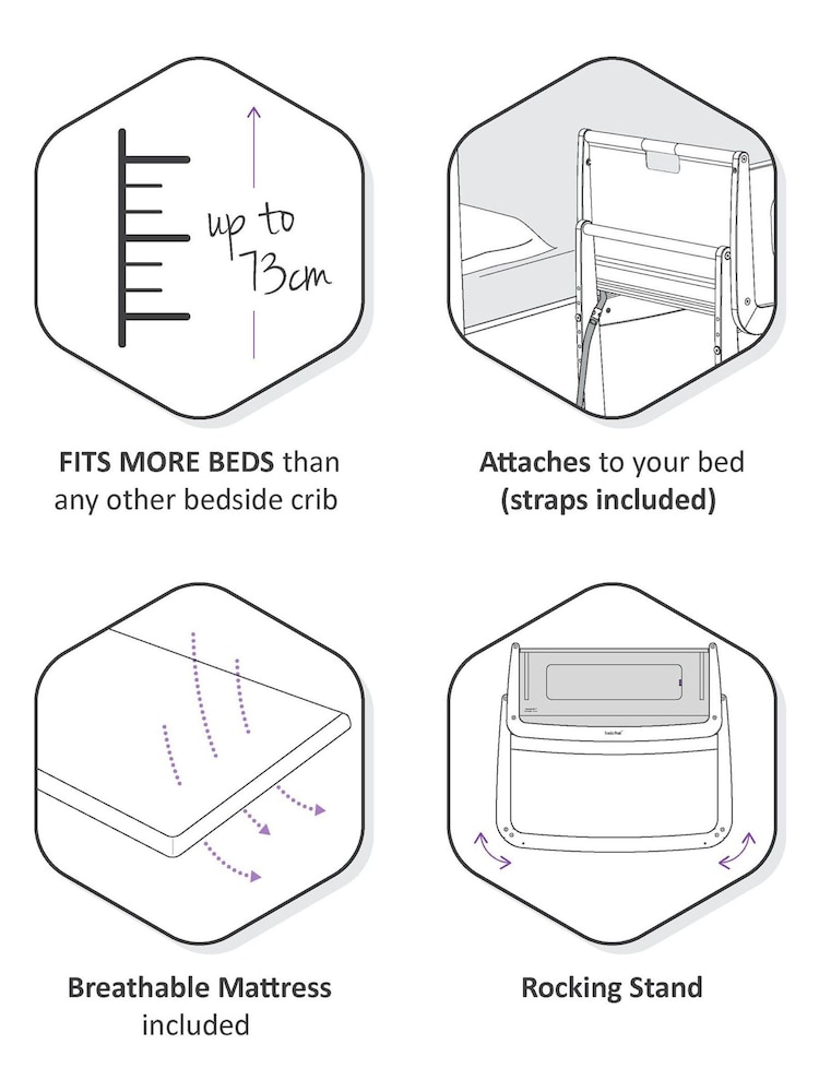 Snuz Grey SnuzPod4 Bedside Crib 4 Piece Bundle - Image 10 of 10