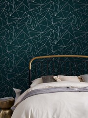 Teal Blue Abstract Geo 10M Wallpaper - Image 1 of 4