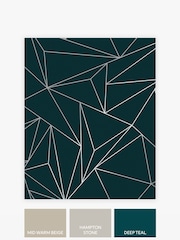 Teal Blue Abstract Geo 10M Wallpaper - Image 3 of 4