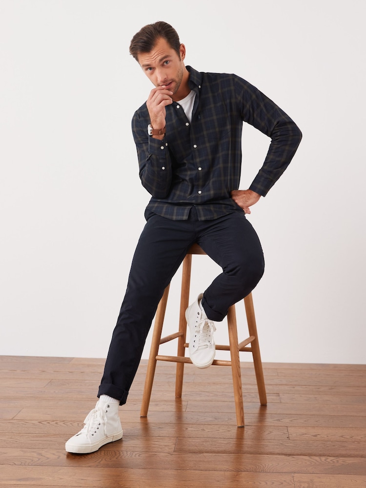 Black/Green Check Easy Iron Button Down Oxford Shirt - Image 2 of 7