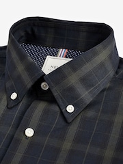 Black/Green Check Easy Iron Button Down Oxford Shirt - Image 5 of 7