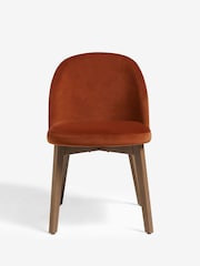 Set of 2 Soft Velvet Rust Preston Dark Wood Leg Dining Chairs - Image 2 of 8