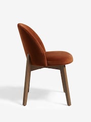 Set of 2 Soft Velvet Rust Preston Dark Wood Leg Dining Chairs - Image 5 of 8