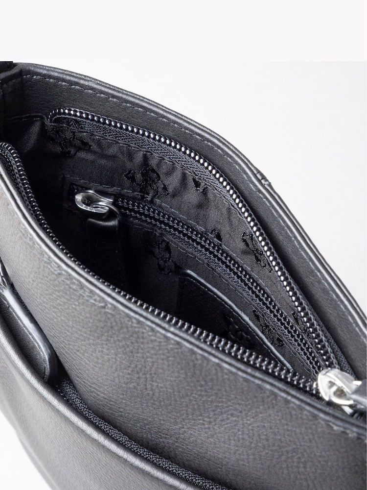 Lakeland Leather Black Lowther Leather Cross-Body Bag - Image 5 of 5