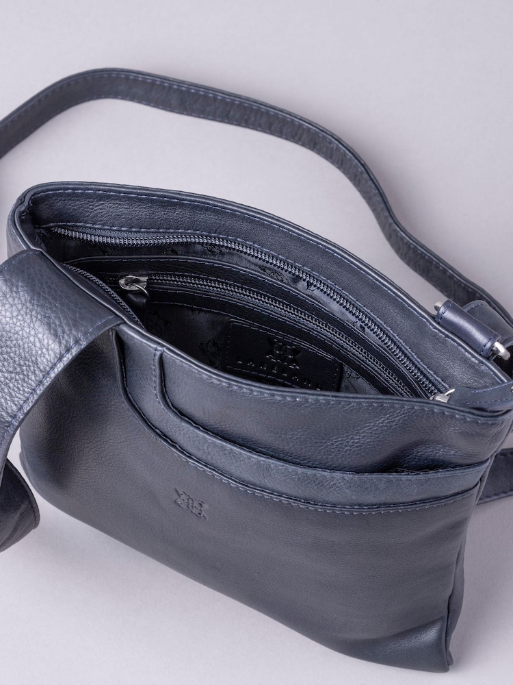 Lakeland Leather Navy Allerdale Cross-Body Bag - Image 4 of 5