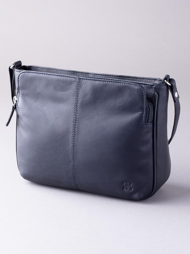 Lakeland Leather Navy Ambleside Cross-Body Bag - Image 2 of 6