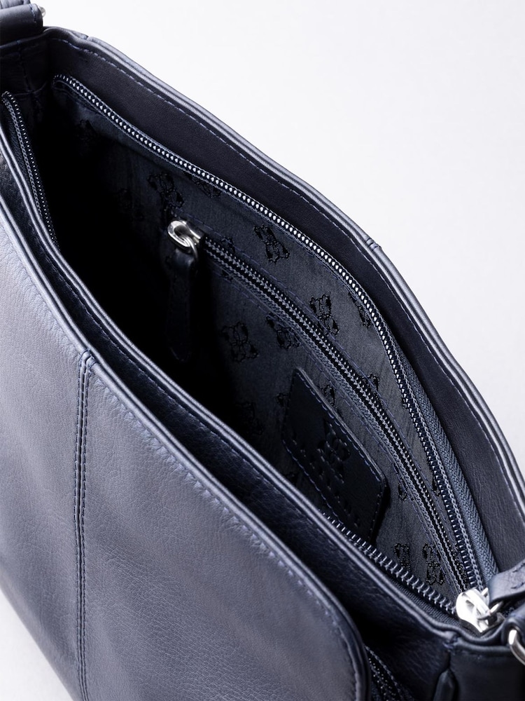 Lakeland Leather Navy Ambleside Cross-Body Bag - Image 5 of 6