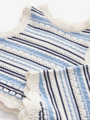 Blue/White Knitted Top And Short Set (3mths-7yrs) - Image 7 of 7