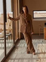 Brown Rochelle Premium Linen Blazer - Image 1 of 5