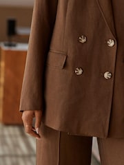 Brown Rochelle Premium Linen Blazer - Image 3 of 5